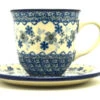 Polish Pottery 8 Oz. Cup & Saucer - Blue Horizon -Polish Pottery shop ceramika artystyczna polish pottery 8 oz cup saucer blue horizon b66 2333a p14800