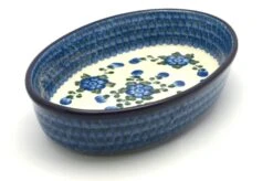 Polish Pottery Baker - Oval - Medium - Blue Poppy
