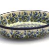 Polish Pottery Baker - Oval - Small - Blue Bells 1 Polish Pottery Baker - Oval - Small - Blue Bells -Polish Pottery shop ceramika artystyczna polish pottery baker oval small blue bells 299 1432a p259