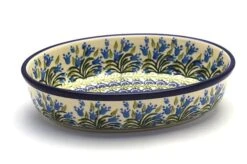 Polish Pottery Baker - Oval - Small - Blue Bells