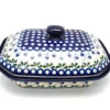 Polish Pottery Baker - Rectangular Covered - Large - Bleeding Heart