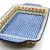 Polish Pottery Baker - Rectangular With Tab Handles - 7 Cups - Maraschino -Polish Pottery shop ceramika artystyczna polish pottery baker rectangular with tab handles 7 cups maraschino a59 1916a p1948
