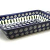 Polish Pottery Baker - Rectangular With Tab Handles - 7 Cups - Peacock -Polish Pottery shop ceramika artystyczna polish pottery baker rectangular with tab handles 7 cups peacock a59 054a p3683