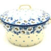 Polish Pottery Baker - Round Covered Casserole - White Poppy -Polish Pottery shop ceramika artystyczna polish pottery baker round covered casserole white poppy 278 2222a p11420