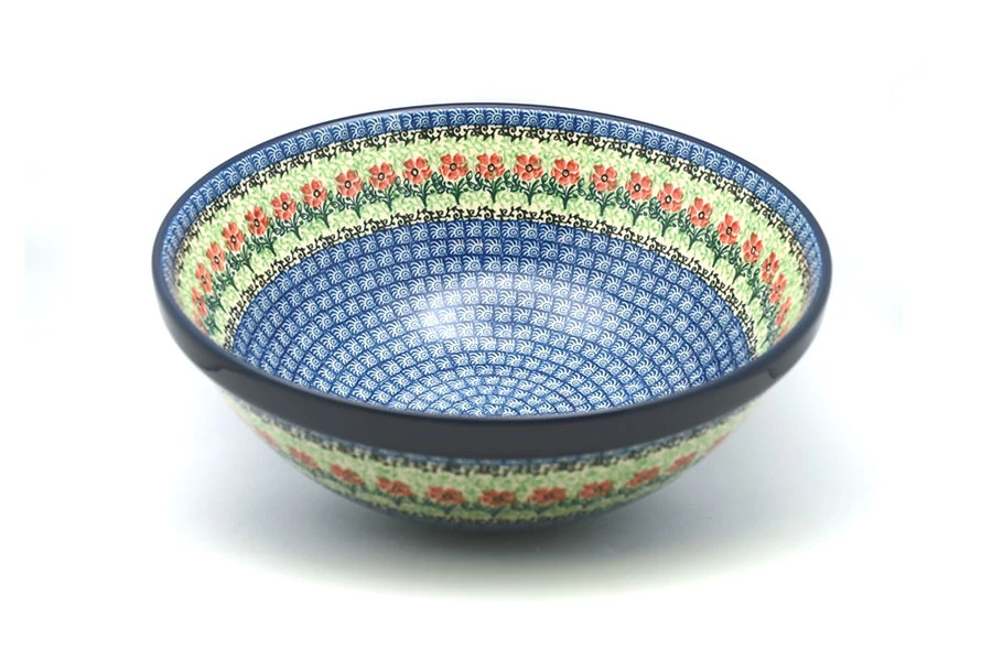 Polish Pottery Bowl - Grand Nesting (10 3/4") - Maraschino 3 Polish Pottery Bowl - Grand Nesting (10 3/4") - Maraschino