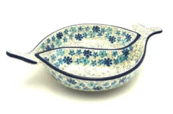 Polish Pottery Bowl - Yin Yang Fish Bowl - Sea Blossom