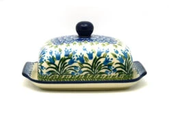 Polish Pottery Butter Dish - Blue Bells