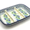Polish Pottery Dish - Divided Rectangular - Blue Berries 2 Polish Pottery Dish - Divided Rectangular - Blue Berries -Polish Pottery shop ceramika artystyczna polish pottery dish divided rectangular blue berries 393 1416a p3166