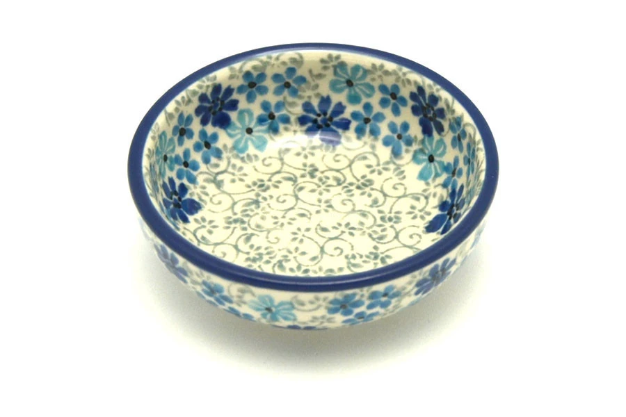 Polish Pottery Dish - Round Food Prep - Sea Blossom 3 Polish Pottery Dish - Round Food Prep - Sea Blossom