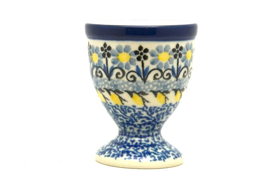 Polish Pottery Egg Cup - Daisy Maize 3 Polish Pottery Egg Cup - Daisy Maize