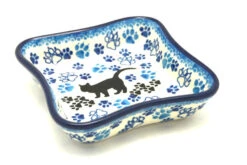 Polish Pottery Fluted Dipping Dish - Boo Boo Kitty
