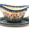 Polish Pottery Gravy Boat - Crimson Bells 2 Polish Pottery Gravy Boat - Crimson Bells -Polish Pottery shop ceramika artystyczna polish pottery gravy boat crimson bells 239 1437a p7113