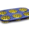 Polish Pottery Muffin Pan - Sunburst -Polish Pottery shop ceramika artystyczna polish pottery muffin pan sunburst 811 859a p656