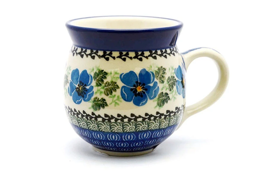 Polish Pottery Mug - 11 Oz. Bubble - Morning Glory 3 Polish Pottery Mug - 11 Oz. Bubble - Morning Glory