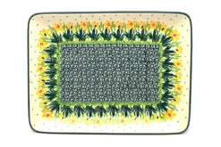 Polish Pottery Plate - Rectangular - Daffodil