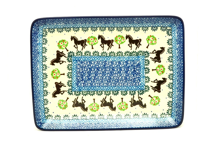 Polish Pottery Plate - Rectangular - Mackintosh 3 Polish Pottery Plate - Rectangular - Mackintosh