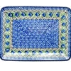 Polish Pottery Plate - Rectangular - Peacock Feather 1 Polish Pottery Plate - Rectangular - Peacock Feather -Polish Pottery shop ceramika artystyczna polish pottery plate rectangular peacock feather 111 1513a p4114