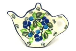 Polish Pottery Tea Bag Holder - Blue Berries