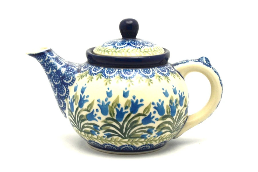 Polish Pottery Teapot - 14 Oz. - Blue Bells 3 Polish Pottery Teapot - 14 Oz. - Blue Bells